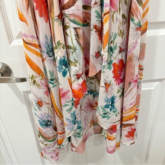 NWT Calvin Klein Floral Surplice Midi Dress Women's Size 2 - Picture 6 of 7